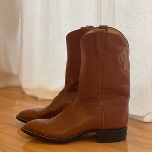 Hondo Brown Leather Cowboy Boots